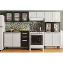 Ver imagem 1 de Cozinha Modulada Bertolini Evidence 4 Peças (2 Armários + 1 Balcão + 1 Paneleiro) C4P55 Branco/Preto