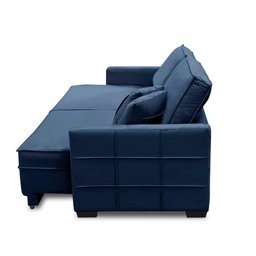 Sofá Retrátil e Reclinável 2,30m Karina Veludo Azul Madelina Decor - 4