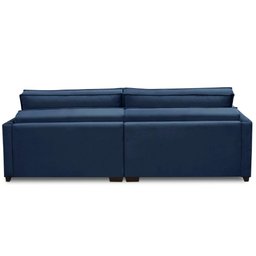 Sofá Retrátil e Reclinável 2,30m Karina Veludo Azul Madelina Decor - 7