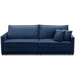 Sofá Retrátil e Reclinável 2,30m Karina Veludo Azul Madelina Decor - 6