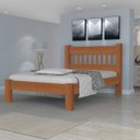 Ver imagem 1 de Cama Casal Queen Size Madeira Maciça Angelim Pedra/tauari Pérola Castanho
