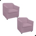 Ver imagem 1 de Kit 02 Poltrona Decorativa Tilla Suede com Pés Cromados