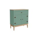 Ver imagem 2 de Aparador - Colonial 80x90x41 cm 1 Gaveta 2 Portas Verde/Mel/Oliva