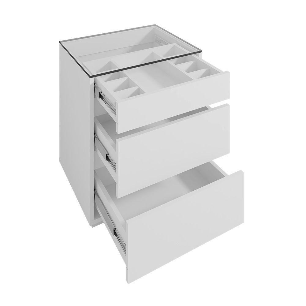 Mesa de Cabeceira Organizadora Ellie 3 Gavetas Cor Branco - 7