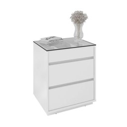Mesa de Cabeceira Organizadora Ellie 3 Gavetas Cor Branco - 3