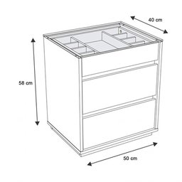 Mesa de Cabeceira Organizadora Ellie 3 Gavetas Cor Branco - 4