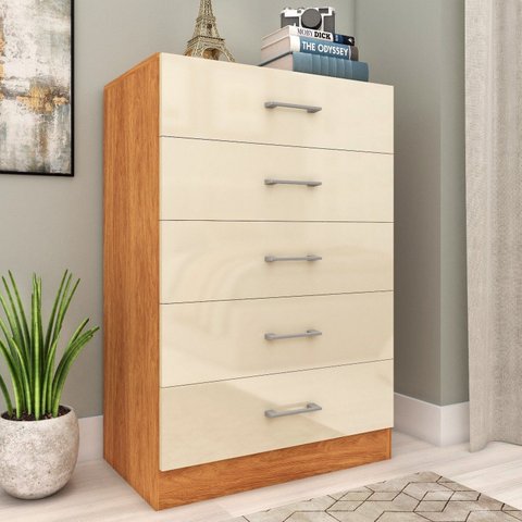 Cômoda para Quarto 5 Gavetas Aruba