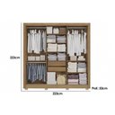 Ver imagem 2 de Guarda Roupa 3 Portas de Correr (1 C- Espelho) e 2 Gavetas C- Pés Cb01m570 Flex Nogueira-nogueira