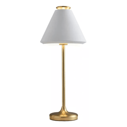 Abajur Piccolo Branco e Dourado (d)23cm (a)58cm 1x40w E27 - 1