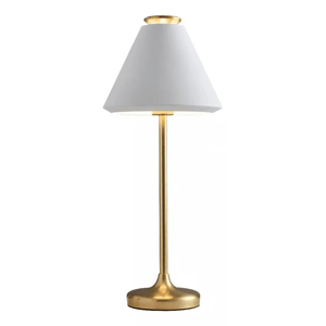 Abajur Piccolo Branco e Dourado (d)23cm (a)58cm 1x40w E27