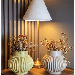 Abajur Piccolo Branco e Dourado (d)23cm (a)58cm 1x40w E27 - 4