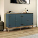 Ver imagem 1 de Aparador - Buffet Colonial 149x90x41 cm Cinza/Mel/Petroleo