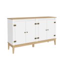 Ver imagem 2 de Aparador - Buffet Colonial 149x90x41 cm 4 Portas Branco/Mel