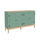 Ver imagem 2 de Aparador - Buffet Colonial 149x90x41 cm 4 Portas Verde/Mel/Oliva