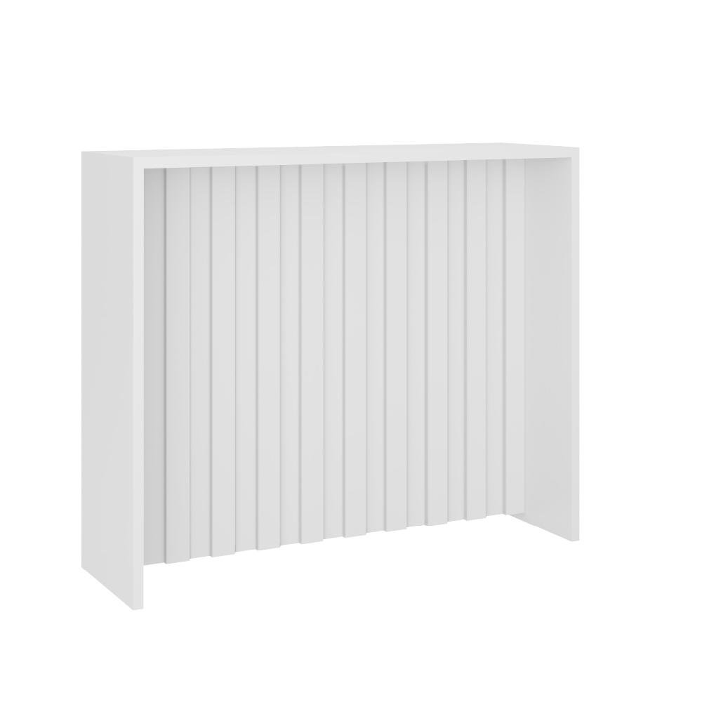 Balcão Ilha Ripado Milla Branco Mdf 120cm Carraro