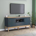 Ver imagem 1 de Rack 135cm Colonial X41 cm 2 Portas 1 Gaveta Cinza