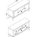 Ver imagem 3 de Rack 135cm Colonial X41 cm 2 Portas 1 Gaveta Cinza