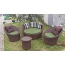 Ver imagem 1 de Conjunto Chaise Orbit em Fibra Sintética + 2 Poltronas Bola + Mesa Centro