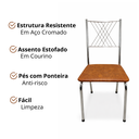 Ver imagem 2 de Kit 4 Cadeiras Slin Aço Cromado Cozinha Sala Jantar