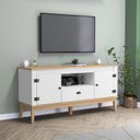 Ver imagem 1 de Rack 135cm Colonial X41 cm 2 Portas 1 Gaveta Branco