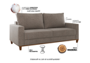 Ver imagem 5 de Estofado Gael Living 3 Lugares 2 Almofadas Soltas Linho Kaki - Casa Giulia