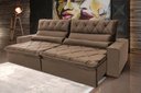 Ver imagem 1 de Sofá Retrátil/reclinável França 230cm Suede Velut com Molas no Assento - King House