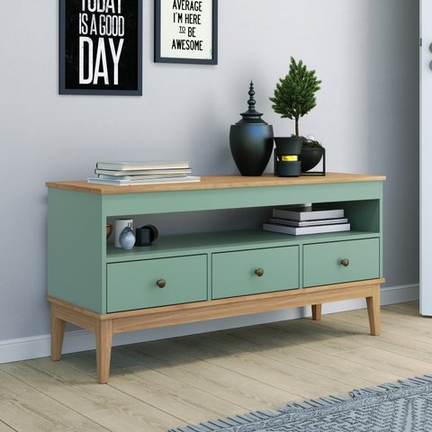 Rack 120cm Colonial X 3 Gavetas Verde