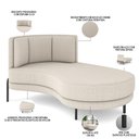 Ver imagem 5 de Sofá Chaise Longue Sala de Estar Living Lucca Direito D02 Bouclê Creme B-54 - Lyam Decor