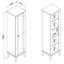 Ver imagem 3 de Cristaleira - Colonial 450cm x 1800cm x 405cm 1 Porta Branco/Mel
