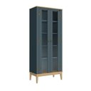 Ver imagem 2 de Cristaleira - Colonial 750cm x 1800cm x 410cm 2 Portas Cinza/Mel/Petroleo