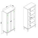 Ver imagem 3 de Cristaleira - Colonial 750cm X 1800cm X 410cm 2 Portas