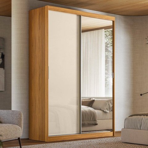 Guarda-Roupa Casal com Espelho 2 Portas de Correr e 3 Gavetas 100% MDF London Prime Ii