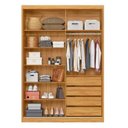 Ver imagem 5 de Guarda-Roupa Casal com Espelho 2 Portas de Correr e 4 Gavetas 100% MDF London Cinamon/Off-White