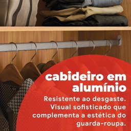 Guarda-roupa 2 Portas Correr 4 Gavetas London - 9