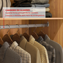 Ver imagem 7 de Guarda-Roupa Casal com Espelho 2 Portas de Correr e 4 Gavetas 100% MDF London Cinamon/Off-White