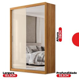 Guarda-roupa 2 Portas Correr 4 Gavetas London - 15