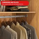 Ver imagem 3 de Guarda-Roupa Casal com Espelho 2 Portas de Correr e 3 Gavetas 100% MDF London Cinamon/Off-White