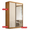 Ver imagem 7 de Guarda-Roupa Casal com Espelho 2 Portas de Correr e 3 Gavetas 100% MDF London Cinamon/Off-White