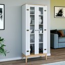 Ver imagem 1 de Cristaleira - Colonial 750cm x 1800cm x 410cm 2 Portas Branco/Mel