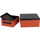 Ver imagem 3 de HOME&CO LOLYTTE CAIXA ORGANIZADORA 17x35x29cm SINTÉTICO LARANJA 2PÇ