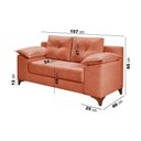 Ver imagem 7 de Sofá Ibiza 2 L Casal 1,57m Veludo Luxo Fixo Pés de Madeira Goiaba 207