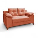 Ver imagem 1 de Sofá Ibiza 2 L Casal 1,57m Veludo Luxo Fixo Pés de Madeira Goiaba 207