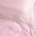 Ver imagem 3 de Kit Edredom Liso King 03pçs Percal 200 Fios Rosa