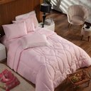 Ver imagem 5 de Kit Edredom Liso King 03pçs Percal 200 Fios Rosa