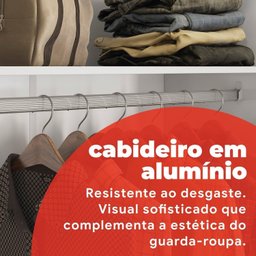 Guarda-roupa 2 Portas Correr 4 Gavetas London - 9