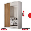 Ver imagem 3 de Guarda-roupa Solteiro com Espelho 2 Portas de Correr e 4 Gavetas 100% MDFLondon