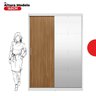 Guarda-roupa Solteiro com Espelho 2 Portas de Correr e 4 Gavetas 100% MDFLondon - 17