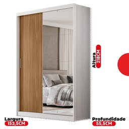 Guarda-roupa 2 Portas Correr 4 Gavetas London - 16