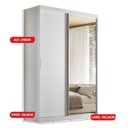 Ver imagem 5 de Guarda-Roupa Casal com Espelho 2 Portas de Correr e 3 Gavetas 100% MDF London Prime Ii Branco