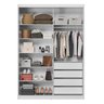 Guarda-roupa Solteiro com Espelho 2 Portas de Correr e 4 Gavetas 100% MDFLondon - 5